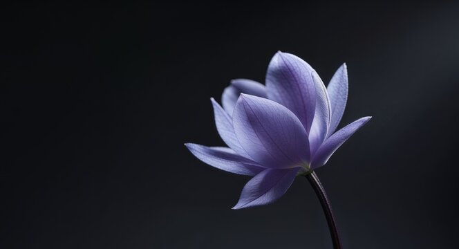 a close up of a purple flower with a black background