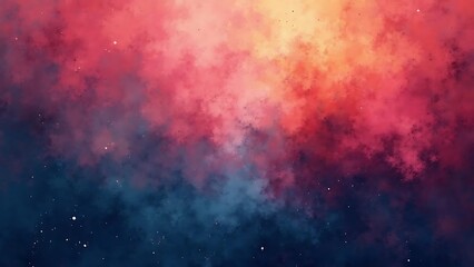 Cosmic Nebula: Abstract Red and Blue Watercolor Space Art