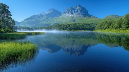 Mountain Lake Sunrise Reflection