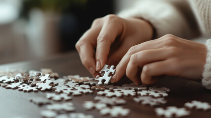 Sorting puzzle pieces by edge and color before assembly