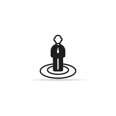 businessman leader ship icon vector illustration