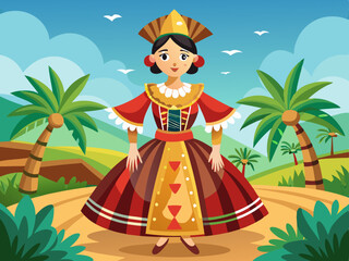 vector of  Local dress