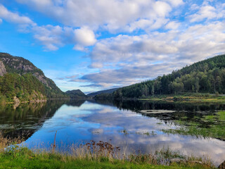 lake and mountains