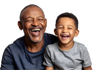Joyful moments between grandfather and grandson sharing laughter and happiness in a close family bond