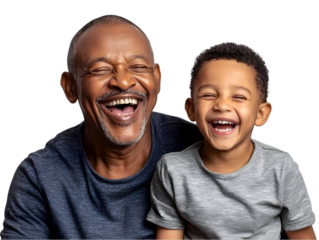 Joyful moments between grandfather and grandson sharing laughter and happiness in a close family bond