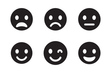 Social media reaction icon. Emoticons set. Emoji faces collection. Vector illustration eps 10