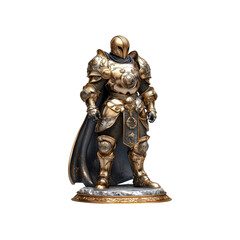 Majestic Golden Knight Figurine 3D Rendered Fantasy Armor Statue