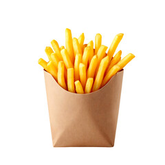 Crispy Golden French Fries Served in a Brown Paper Bag