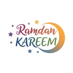 Ramadan Kareem Illustration, Front White Background.