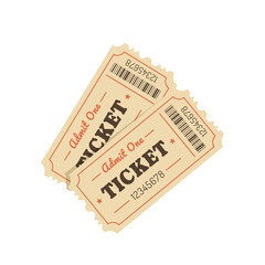 Two tickets isolated on white background	