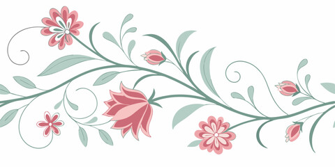 Illustrate a delicate watercolor floral vines pattern for an elegant and airy design.
