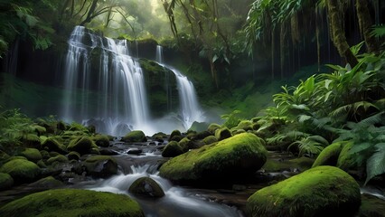 Fototapeta premium waterfall in the jungle