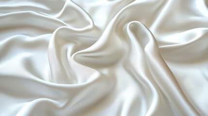 A smooth white fabric with faint streaks running through it, reflecting light and creating a shiny, sophisticated texture.