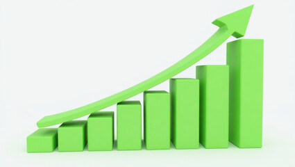 Obraz premium Rising arrow shows growth trend in business performance metrics