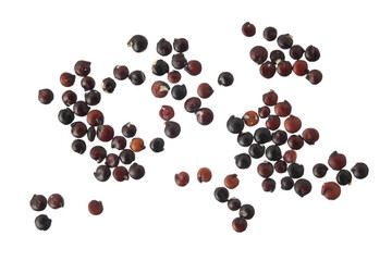 red quinoa seeds isolated on white background. Top view. Flat lay