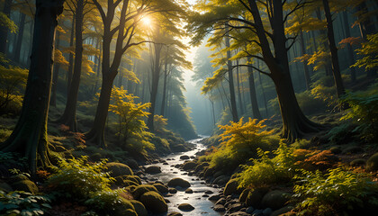 morning in the forest