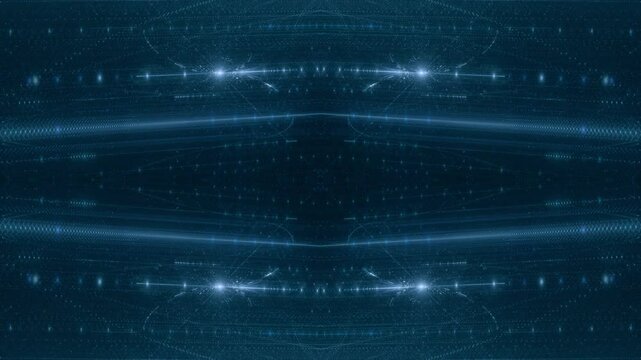 leuchtende Lichtpunkte bewegen sich langsam Richtung Zentrum, digitaler Datentransfer, Algorithmus, Internet, Energie, Datenfluss, Geschwindigkeit, Wandel, Austausch, braun, orange