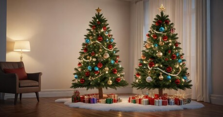 Twinkling Tinsel and Ornaments Christmas Tree , holiday, ornaments, tree