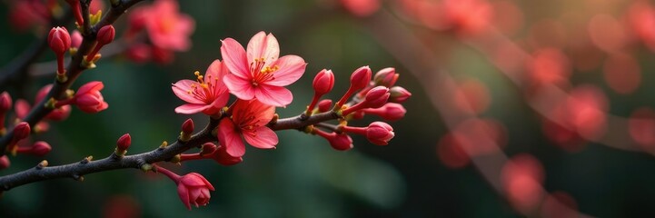 Obraz premium Twisted branch with urn-shaped flowers blooming on pointleaf manzanita tree branches, twig, foliage, shrub