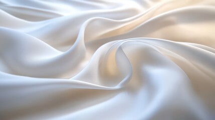 Obraz premium A white cloth with an abstract swirl pattern, laid out gracefully with soft lighting and a smooth, flowing texture.