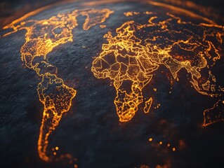 Global Map with Continents and Countries