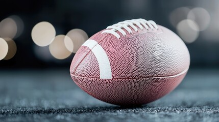 American football on dark surface, night game background