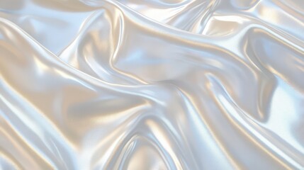 Obraz premium A white cloth with delicate streaks of shine, gently wrinkled to add texture and create a reflective, glossy surface.