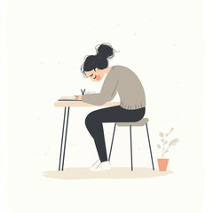 Woman Writing at a Desk