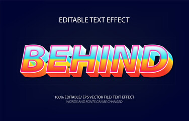 Behind editable text effect, 3D editable text.