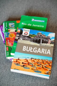 Top view of Pascal brand travel guidebook in Polish about Bulgaria