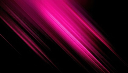 Fototapeta premium dynamic diagonal magenta light streaks on black background, futuristic abstract motion effect, perfect for digital art designs