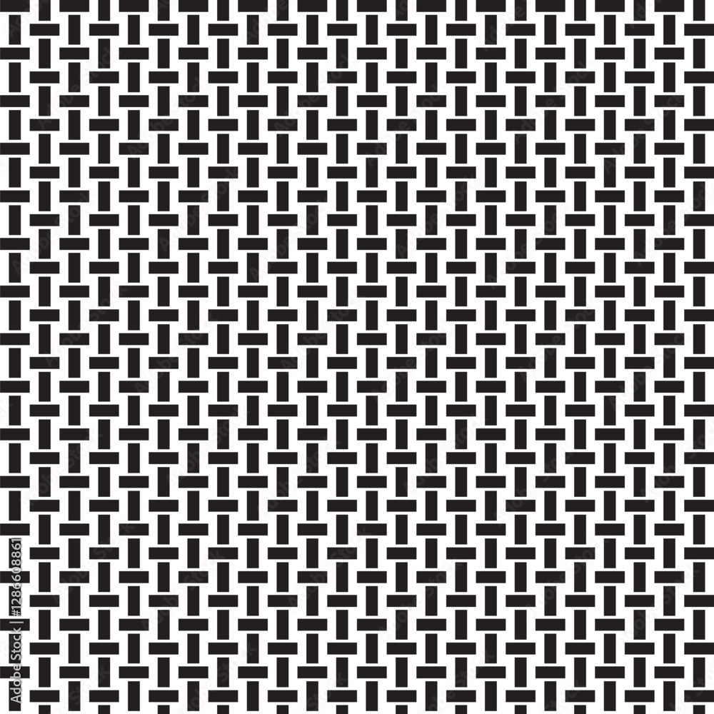 Poster seamless pattern of black rectangles arranged horizontally and vertically on a white background