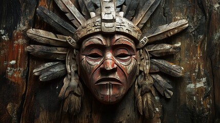 Mask carving of ancient tribes