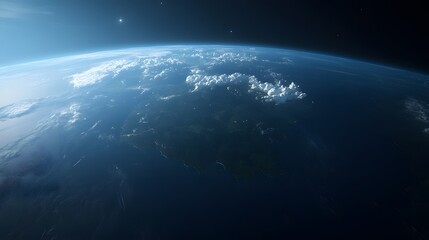 Obraz premium Aerial View of Earth at Night Showcasing Illuminated Landmasses and Oceanic Beauty