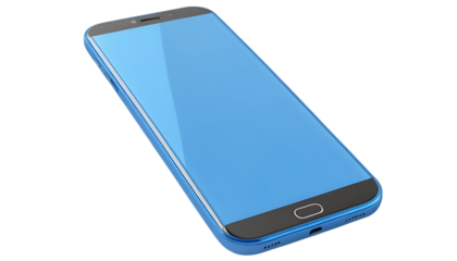blue cell phone with a blue case smartphone 3D