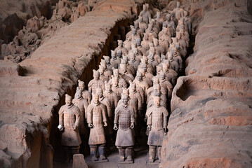 Terracotta army or warriors, famous historic landmark in Xian, China