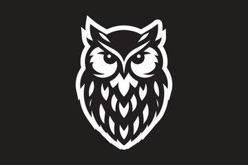 owl in sticker style for logo or different usage