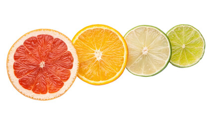 Citrus Fruit Slices Composition Grapefruit, Orange, Lime, Lemon Isolated on Transparent Background, Fruits, Food Photography, Citrus, Slices, Background