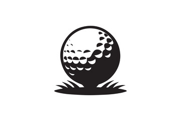 simple golf icon vector silhouette isolated in white background