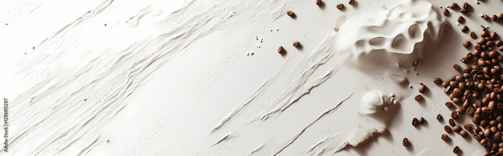 Aufkleber textured abstract composition: a high-angle close-up view of an abstract, textured background compos