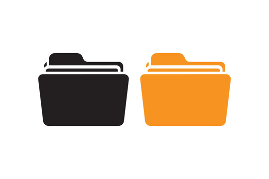 simple file folder icon vector silhouette isolated in white background