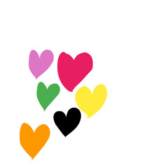 two hearts on white background