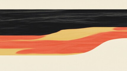 Naklejka premium Abstract landscape painting warm colors flowing softly. AI Generated