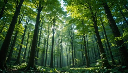 Lush forest serenity nature gigapixel cgi tranquil environment wide-angle view