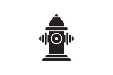 simple Fire hydrant icon vector silhouette isolated in white background