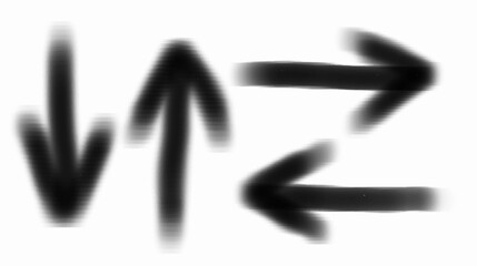 Hand-drawn black arrows in doodle style. Vector graphics EPS 10.