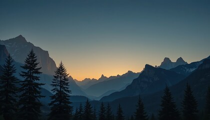 Fototapeta premium Mountain sunrise landscape nature scenic view tranquil environment