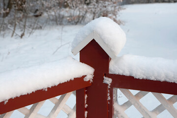 Snow on a Fence Post