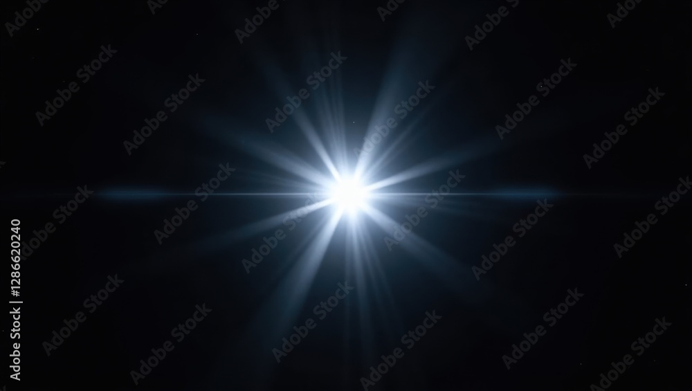 Poster radiant burst of light piercing through the darkness, creating a dramatic and captivating celestial 