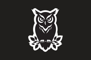 owl in sticker style for logo or different usage